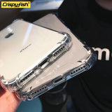 Crispyfish Shockproof Bumper Transparent Silicone Phone Case For iPhone X XS XR XS Max 8 7 6 6S Plus Clear protection Back Cover